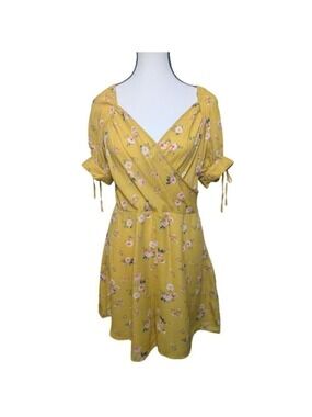 Ten Sixty Sherman Yellow Floral Puff Sleeve Romper Coastal Cowgirl – Size L